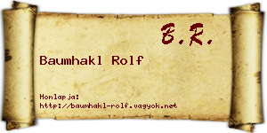 Baumhakl Rolf névjegykártya